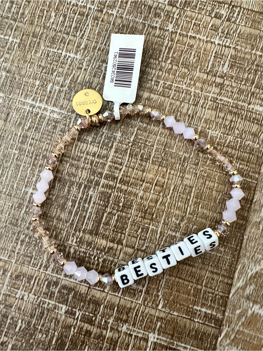 Besties Beaded Bracelet - Pink and Gold